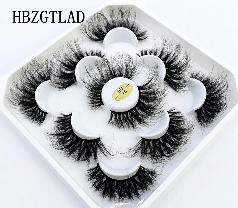 5 Pairs 25 mm 3d Mink Lashes Bulk Faux with Custom Box Wispy Natural Mink Lashes Pack Short Wholesales Natural
