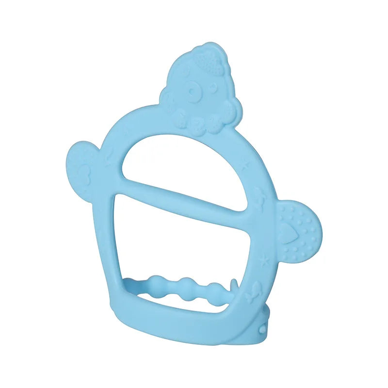 Baby Food Grade Silicone PP Training Nipple with Pig Handle – Pacifier Feeder for Milk & Fresh Fruit Nibbler