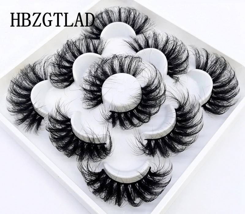 5 Pairs 25 mm 3d Mink Lashes Bulk Faux with Custom Box Wispy Natural Mink Lashes Pack Short Wholesales Natural