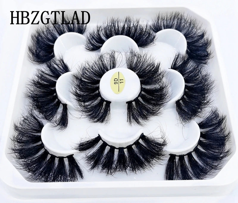 5 Pairs 25 mm 3d Mink Lashes Bulk Faux with Custom Box Wispy Natural Mink Lashes Pack Short Wholesales Natural
