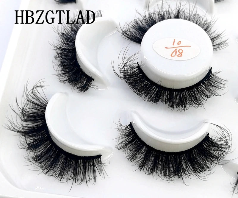 5 Pairs 25 mm 3d Mink Lashes Bulk Faux with Custom Box Wispy Natural Mink Lashes Pack Short Wholesales Natural