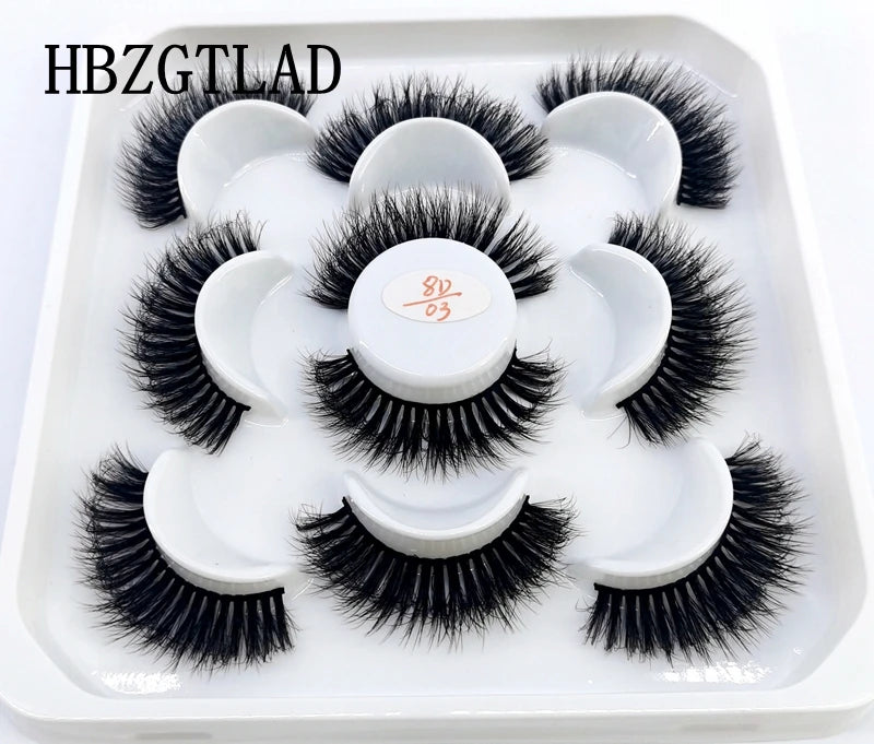 5 Pairs 25 mm 3d Mink Lashes Bulk Faux with Custom Box Wispy Natural Mink Lashes Pack Short Wholesales Natural