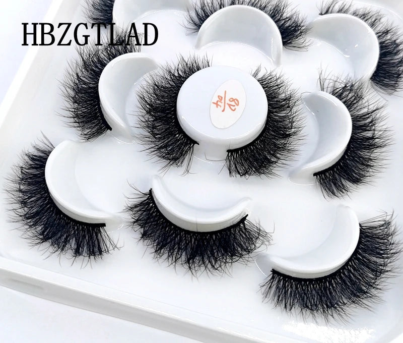 5 Pairs 25 mm 3d Mink Lashes Bulk Faux with Custom Box Wispy Natural Mink Lashes Pack Short Wholesales Natural