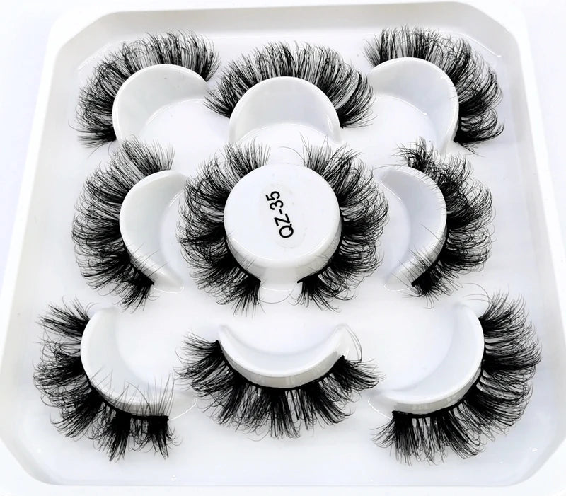 5 Pairs 25 mm 3d Mink Lashes Bulk Faux with Custom Box Wispy Natural Mink Lashes Pack Short Wholesales Natural