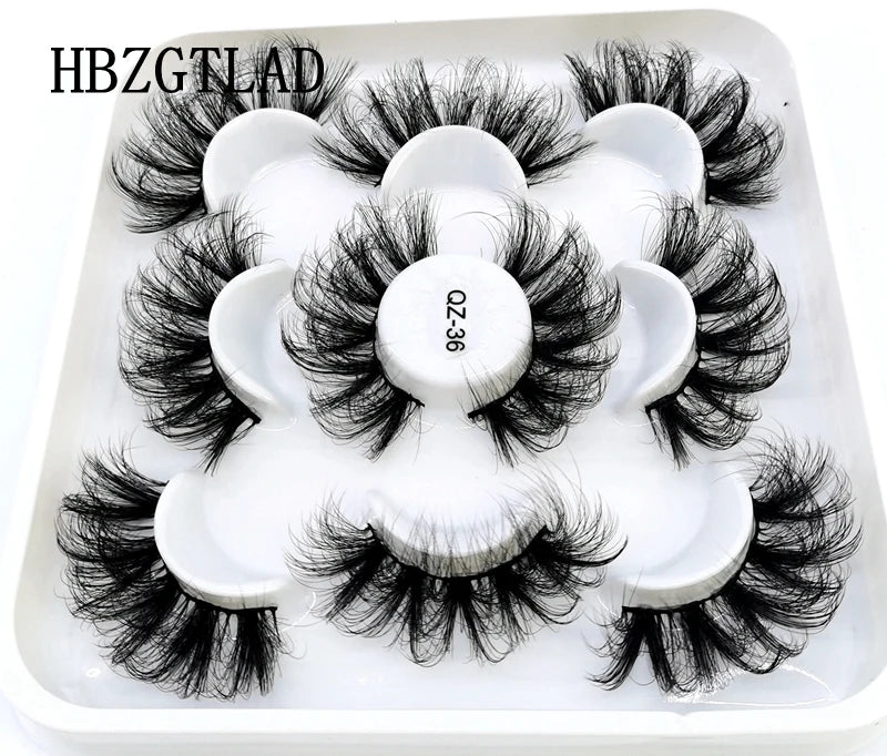 5 Pairs 25 mm 3d Mink Lashes Bulk Faux with Custom Box Wispy Natural Mink Lashes Pack Short Wholesales Natural