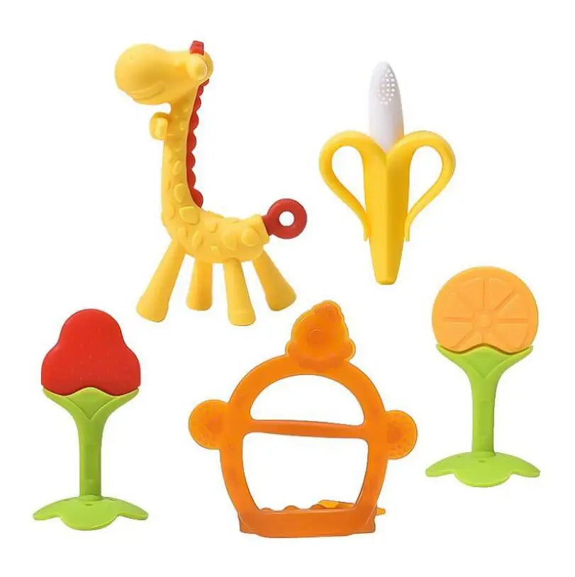 Baby Food Grade Silicone PP Training Nipple with Pig Handle – Pacifier Feeder for Milk & Fresh Fruit Nibbler