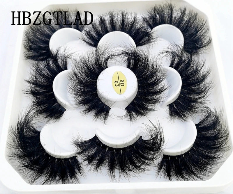 5 Pairs 25 mm 3d Mink Lashes Bulk Faux with Custom Box Wispy Natural Mink Lashes Pack Short Wholesales Natural