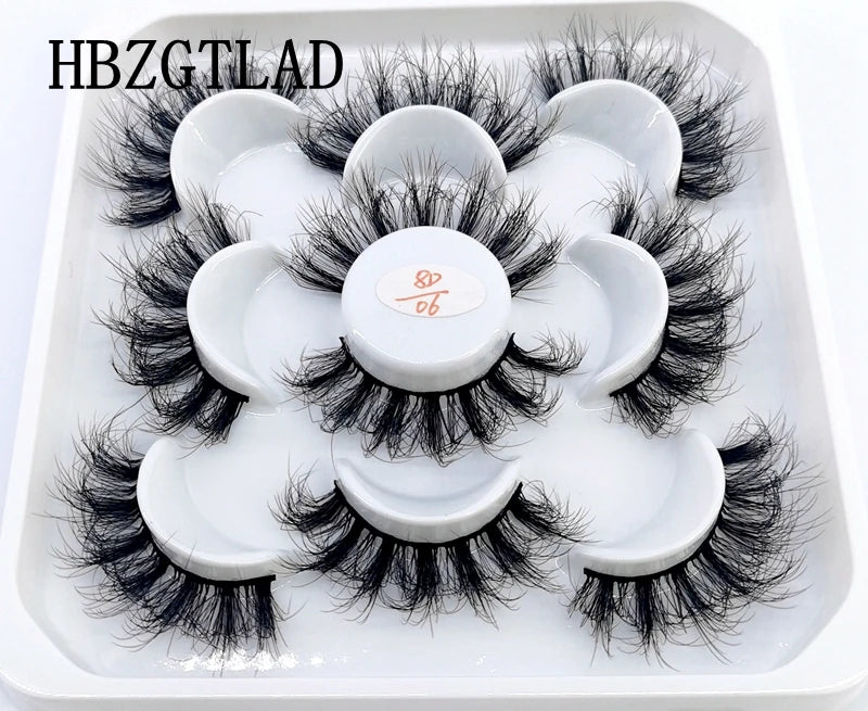 5 Pairs 25 mm 3d Mink Lashes Bulk Faux with Custom Box Wispy Natural Mink Lashes Pack Short Wholesales Natural