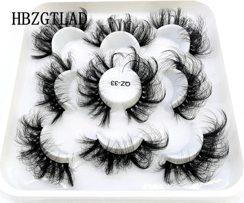 5 Pairs 25 mm 3d Mink Lashes Bulk Faux with Custom Box Wispy Natural Mink Lashes Pack Short Wholesales Natural