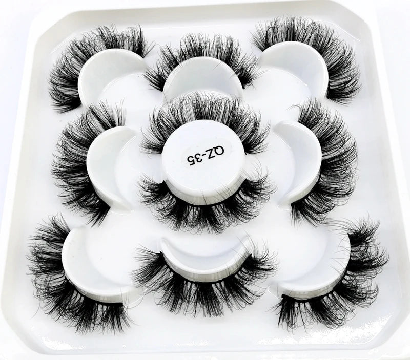 5 Pairs 25 mm 3d Mink Lashes Bulk Faux with Custom Box Wispy Natural Mink Lashes Pack Short Wholesales Natural