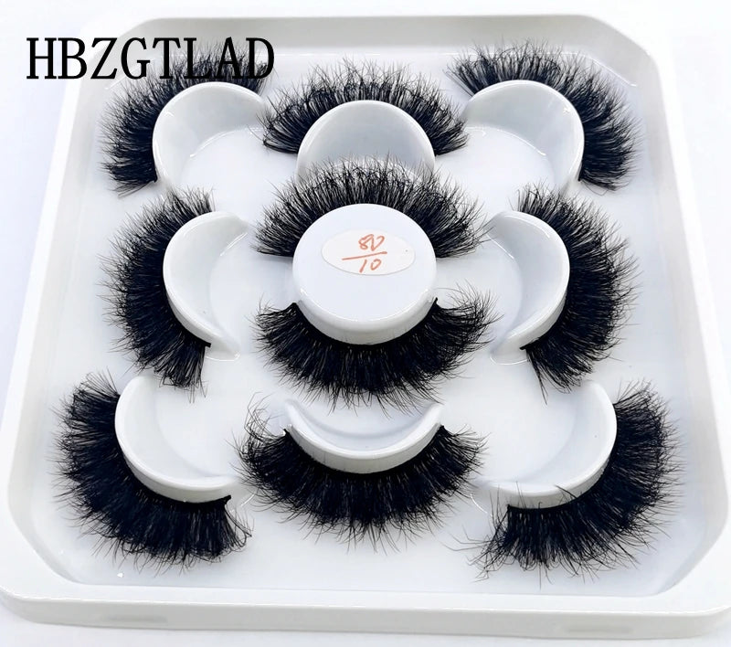 5 Pairs 25 mm 3d Mink Lashes Bulk Faux with Custom Box Wispy Natural Mink Lashes Pack Short Wholesales Natural