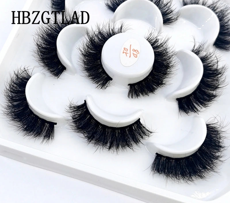 5 Pairs 25 mm 3d Mink Lashes Bulk Faux with Custom Box Wispy Natural Mink Lashes Pack Short Wholesales Natural