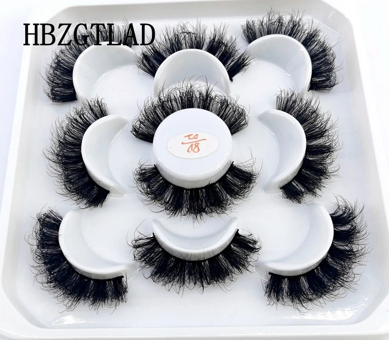 5 Pairs 25 mm 3d Mink Lashes Bulk Faux with Custom Box Wispy Natural Mink Lashes Pack Short Wholesales Natural