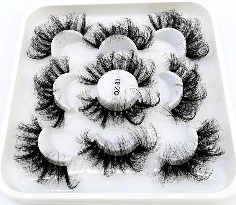 5 Pairs 25 mm 3d Mink Lashes Bulk Faux with Custom Box Wispy Natural Mink Lashes Pack Short Wholesales Natural