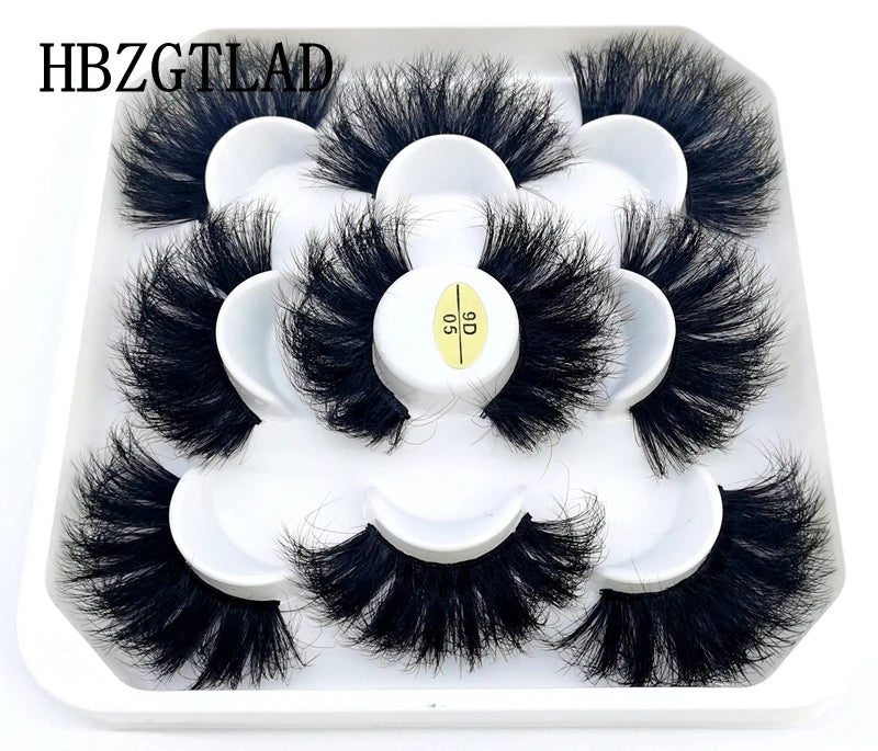 5 Pairs 25 mm 3d Mink Lashes Bulk Faux with Custom Box Wispy Natural Mink Lashes Pack Short Wholesales Natural