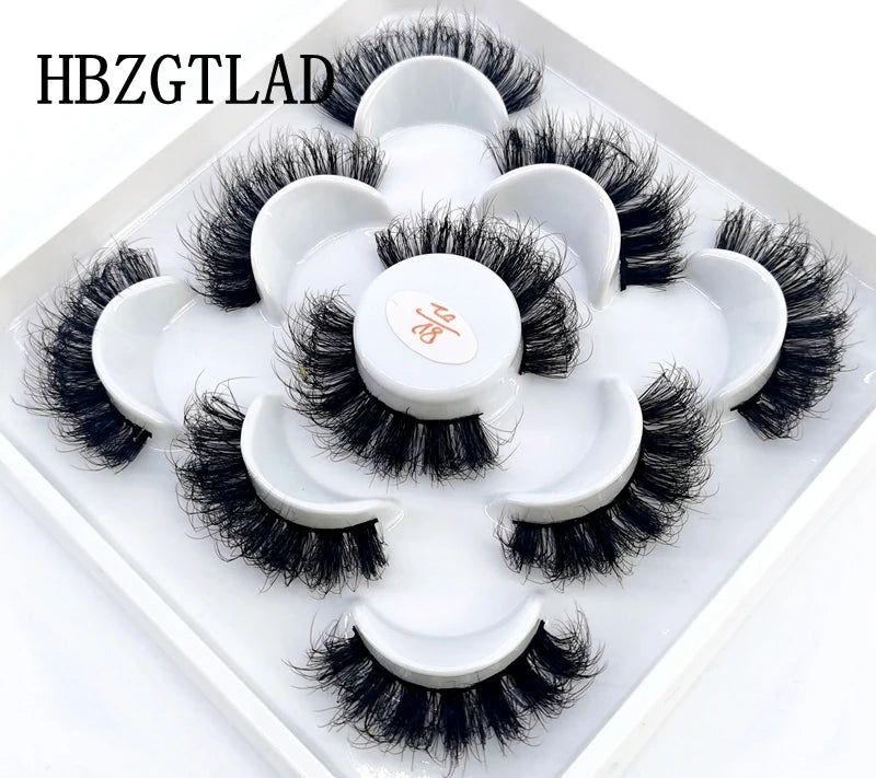 5 Pairs 25 mm 3d Mink Lashes Bulk Faux with Custom Box Wispy Natural Mink Lashes Pack Short Wholesales Natural