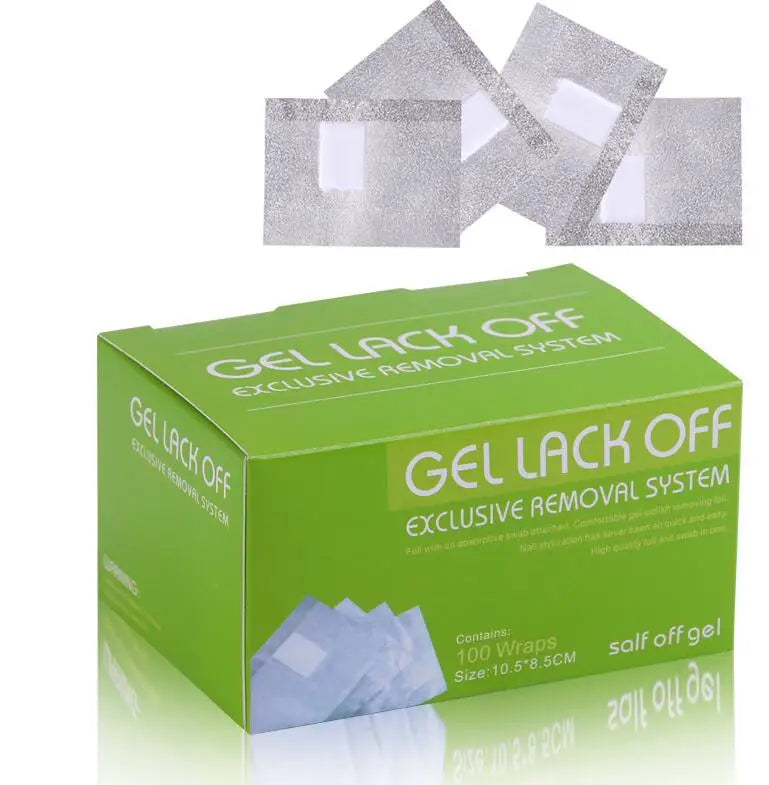 100PCS Gel Nail Polish Remover Foil Wraps with Cotton Pad