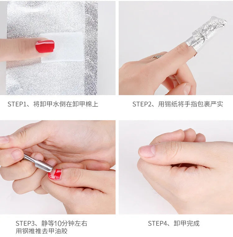 100PCS Gel Nail Polish Remover Foil Wraps with Cotton Pad