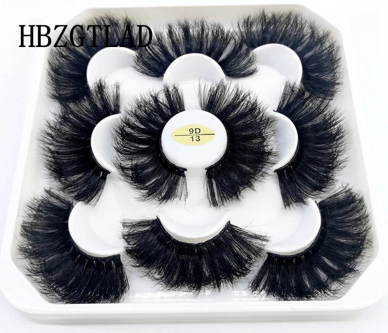 5 Pairs 25 mm 3d Mink Lashes Bulk Faux with Custom Box Wispy Natural Mink Lashes Pack Short Wholesales Natural