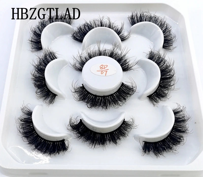 5 Pairs 25 mm 3d Mink Lashes Bulk Faux with Custom Box Wispy Natural Mink Lashes Pack Short Wholesales Natural