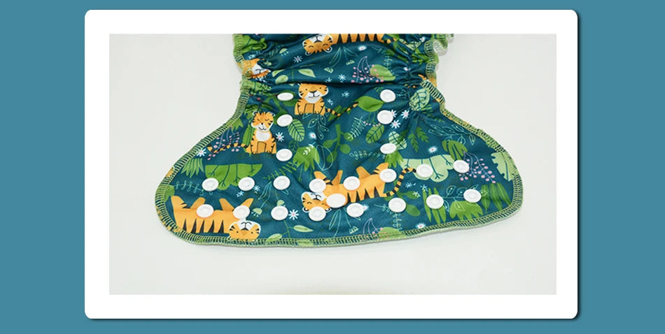 EezKoala Newborn Baby Diapers Organic Cotton Waterproof PUL Tiny AIO Cloth Nappy with Colorful Binding Fit 3-6KG Unisex