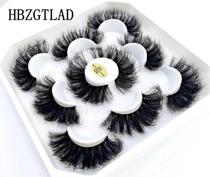 5 Pairs 25 mm 3d Mink Lashes Bulk Faux with Custom Box Wispy Natural Mink Lashes Pack Short Wholesales Natural