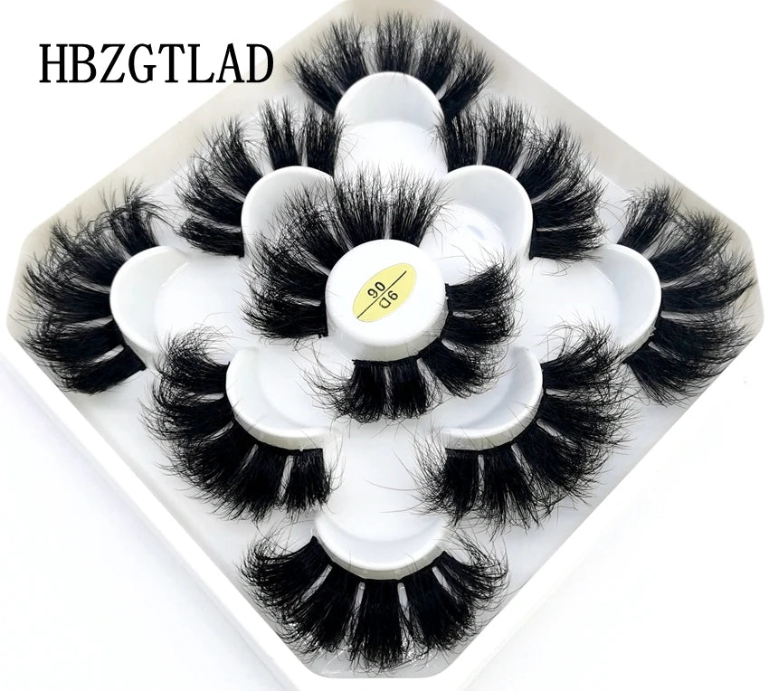 5 Pairs 25 mm 3d Mink Lashes Bulk Faux with Custom Box Wispy Natural Mink Lashes Pack Short Wholesales Natural