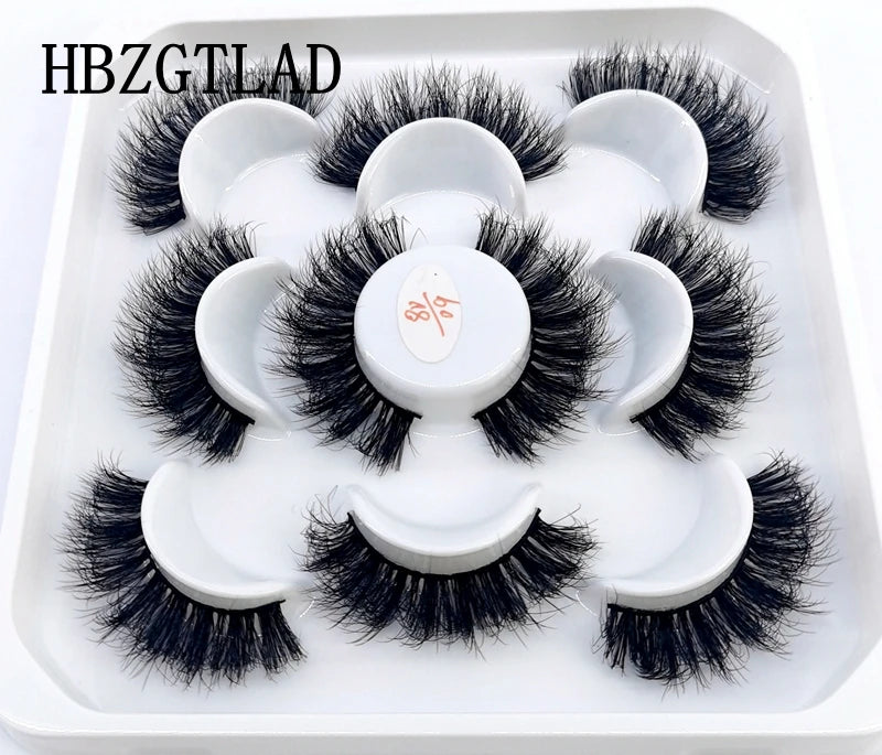 5 Pairs 25 mm 3d Mink Lashes Bulk Faux with Custom Box Wispy Natural Mink Lashes Pack Short Wholesales Natural