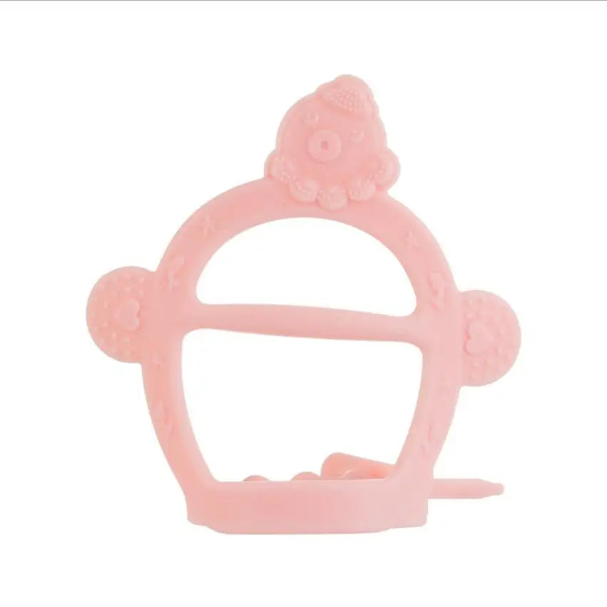 Baby Food Grade Silicone PP Training Nipple with Pig Handle – Pacifier Feeder for Milk & Fresh Fruit Nibbler
