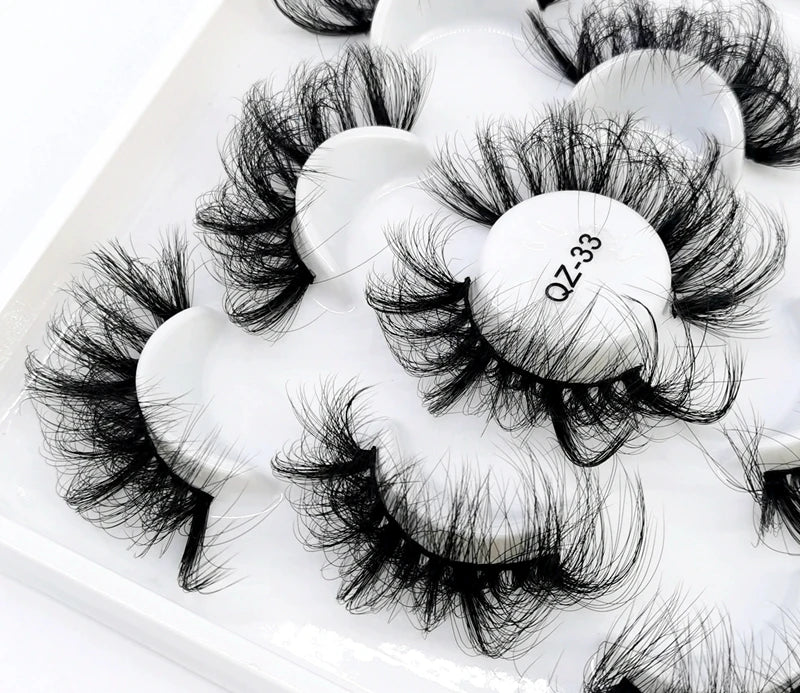 5 Pairs 25 mm 3d Mink Lashes Bulk Faux with Custom Box Wispy Natural Mink Lashes Pack Short Wholesales Natural
