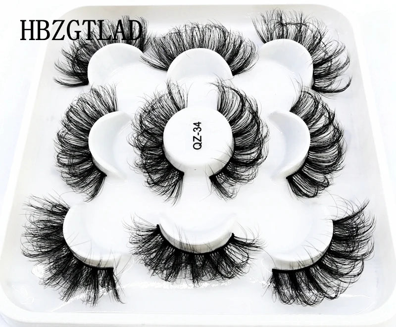 5 Pairs 25 mm 3d Mink Lashes Bulk Faux with Custom Box Wispy Natural Mink Lashes Pack Short Wholesales Natural