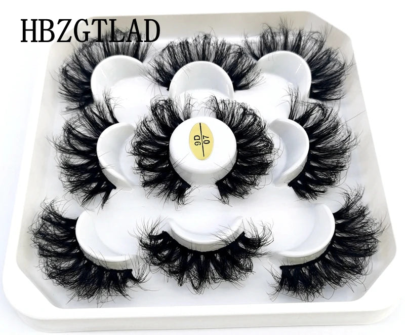 5 Pairs 25 mm 3d Mink Lashes Bulk Faux with Custom Box Wispy Natural Mink Lashes Pack Short Wholesales Natural