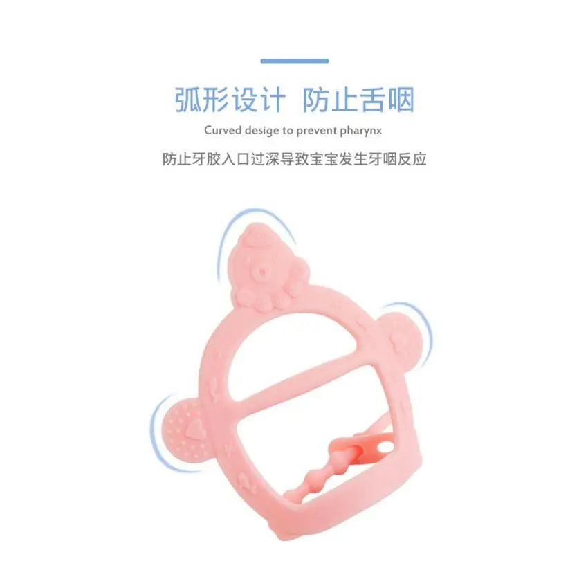 Baby Food Grade Silicone PP Training Nipple with Pig Handle – Pacifier Feeder for Milk & Fresh Fruit Nibbler