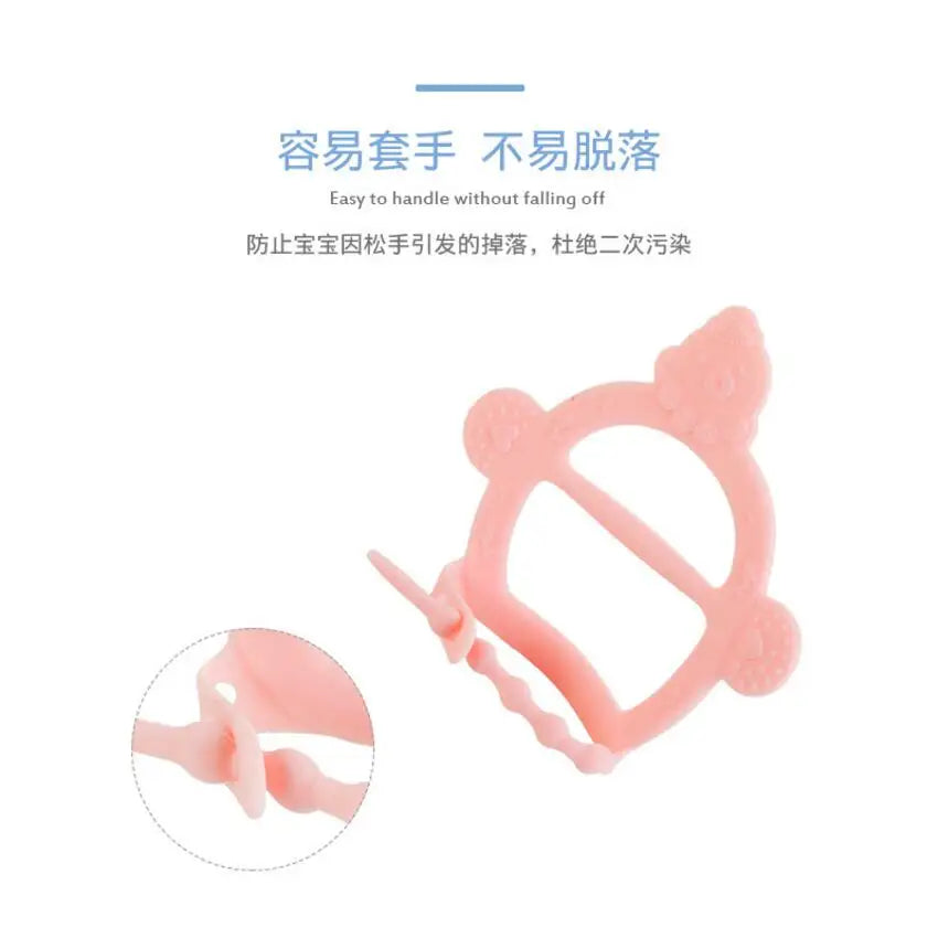 Baby Food Grade Silicone PP Training Nipple with Pig Handle – Pacifier Feeder for Milk & Fresh Fruit Nibbler