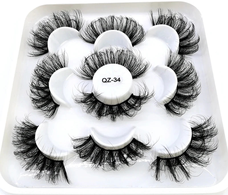 5 Pairs 25 mm 3d Mink Lashes Bulk Faux with Custom Box Wispy Natural Mink Lashes Pack Short Wholesales Natural