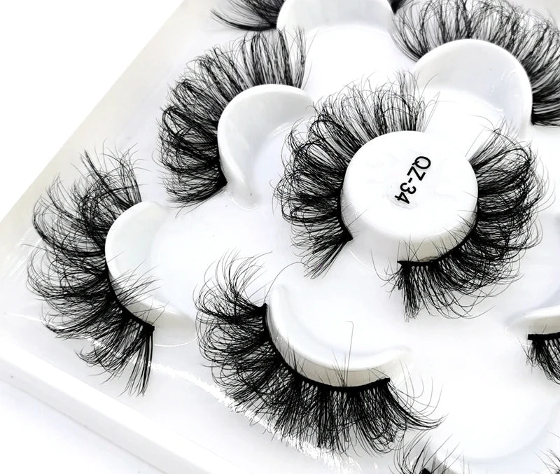 5 Pairs 25 mm 3d Mink Lashes Bulk Faux with Custom Box Wispy Natural Mink Lashes Pack Short Wholesales Natural
