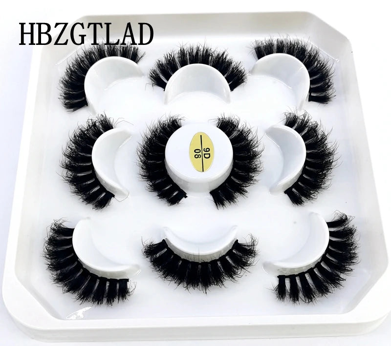 5 Pairs 25 mm 3d Mink Lashes Bulk Faux with Custom Box Wispy Natural Mink Lashes Pack Short Wholesales Natural