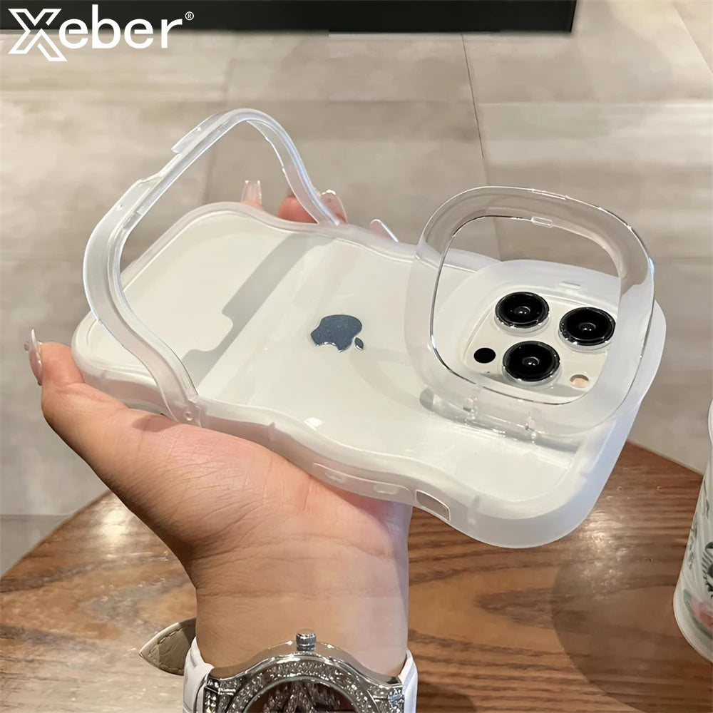2-in-1 Folding Stand Clear Case for iPhone