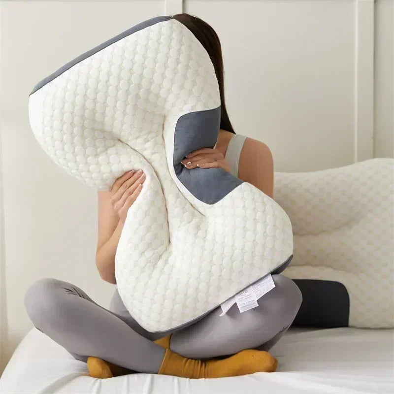 Soybean Fiber Cervical Orthopedic Neck Pillow with Massage & Cooling Support