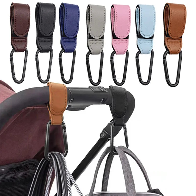 PU Leather Baby Bag Stroller Hook 360 Degree Rotatable Pram Cart Organizer Accessory for Strollers And Carts