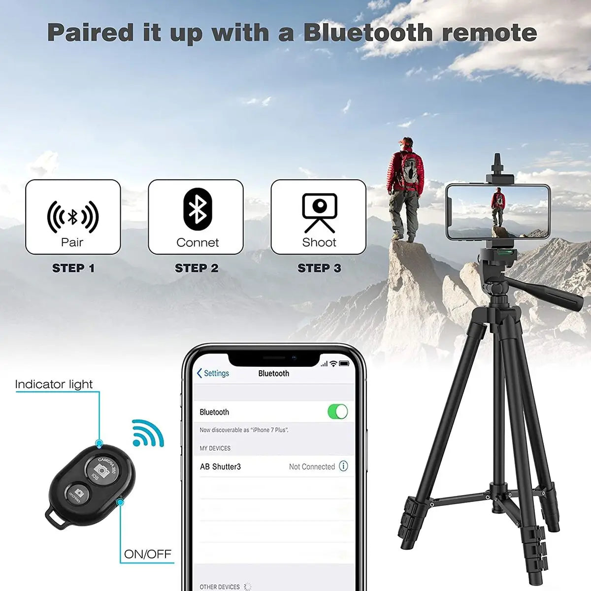 Phone Tripod For Video Recording Phone Tripod Stand with Bluetooth Remote Universal Camera Phone Photography Stand For SLRCamera