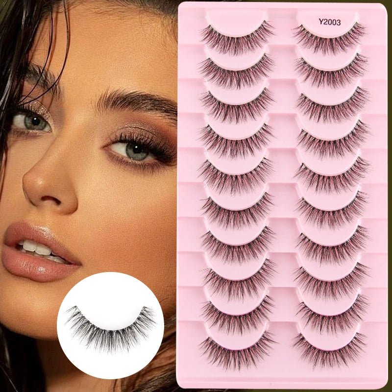 YSDO Manga Lashes 5/10pairs Natural Full False Eyelashes 3D Mink Lashes Extensions Cat Eye Fake Eyelashes Faux Cils