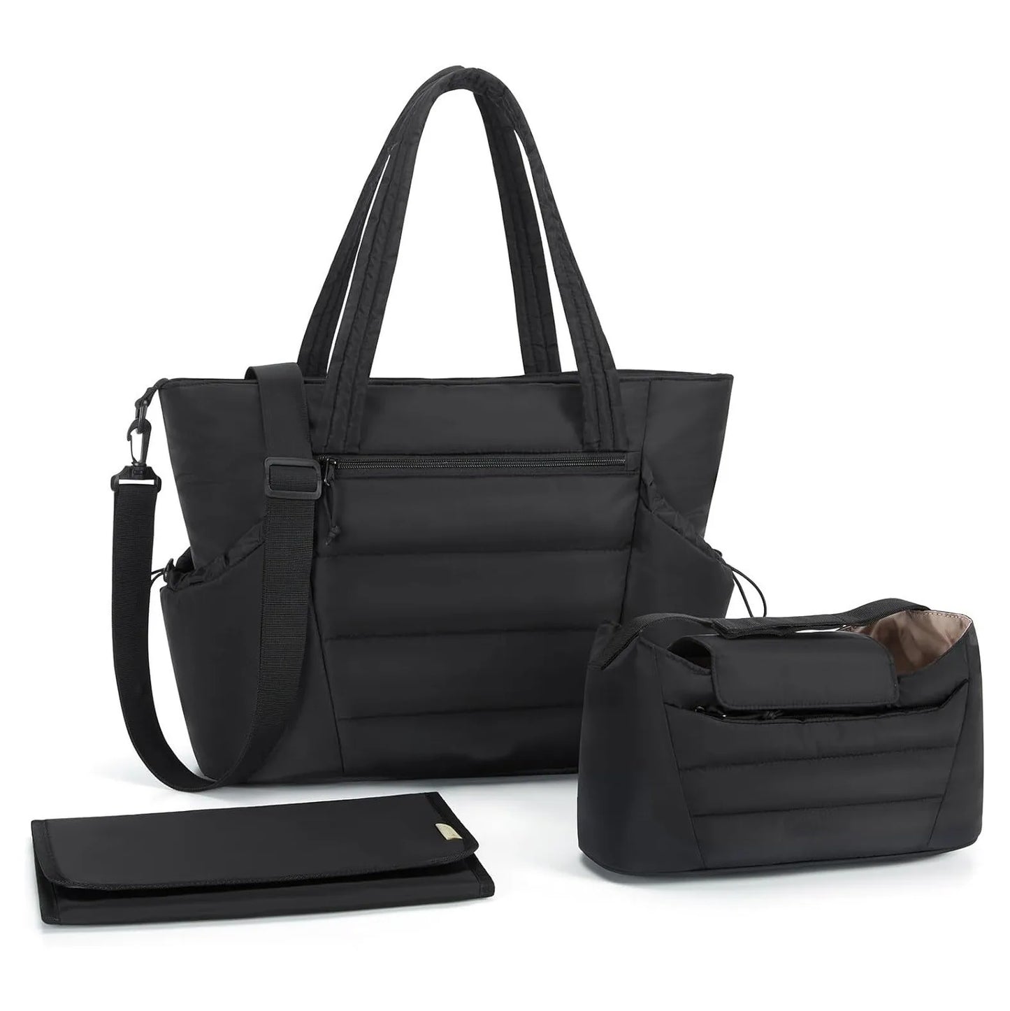 Large Travel Diaper Tote Bag with Change Pad Zippered Closure Multifunction Baby Bag for Mom And Dad Middle Size Tote Caddy