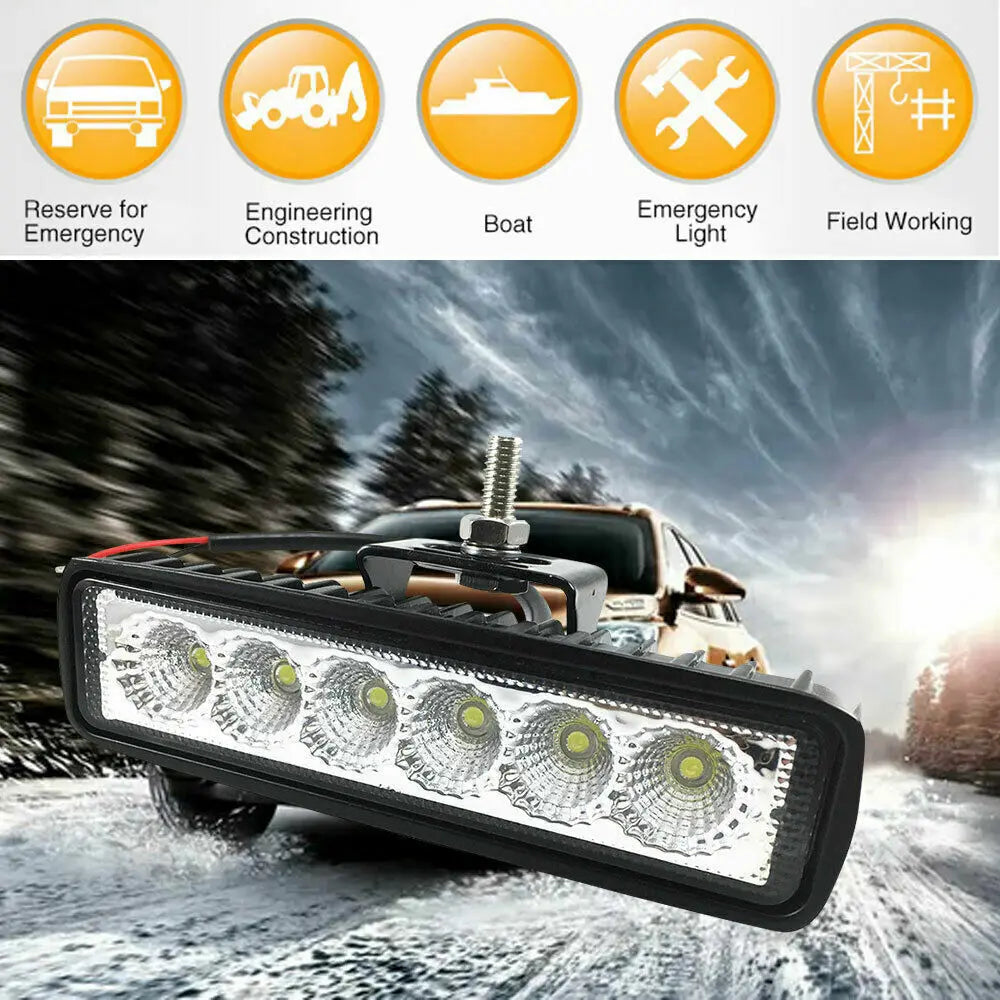 2PCS 18w 6 LED Car Work Light, Driving Lamp