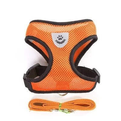 Adjustable Cat & Dog Harness with Leash, Breathable Mesh, Reflective