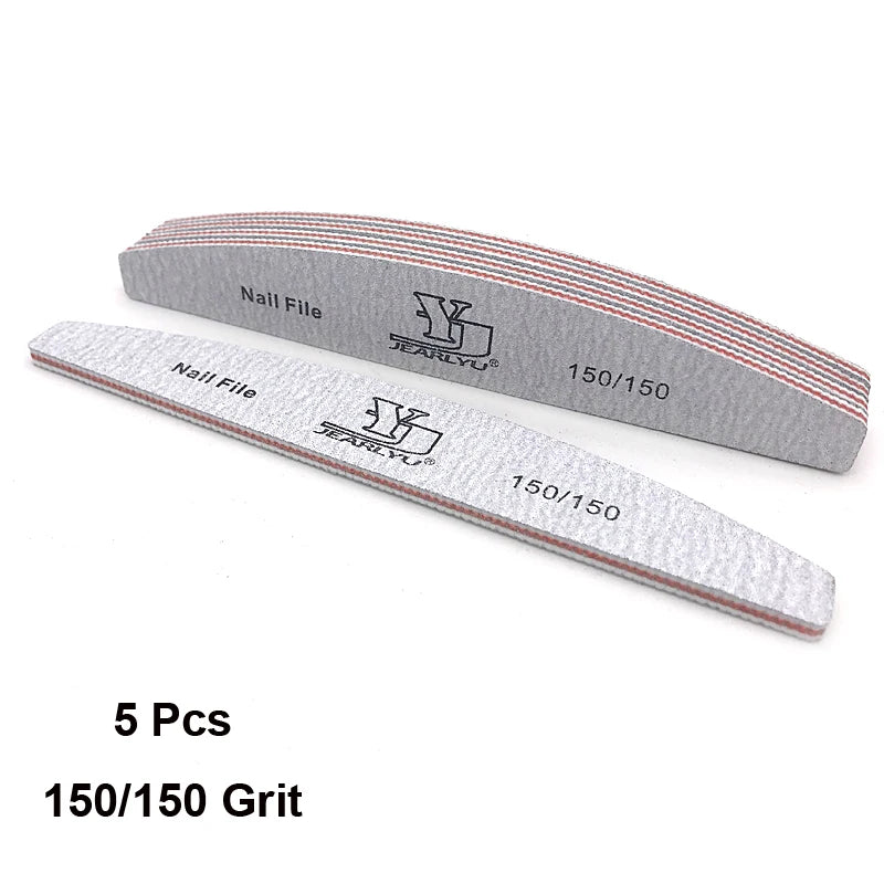 5Pcs/Lot Nail File Set - Mix Color Limas with 80/100/150/180/240 Grit for Manicure & Pedicure