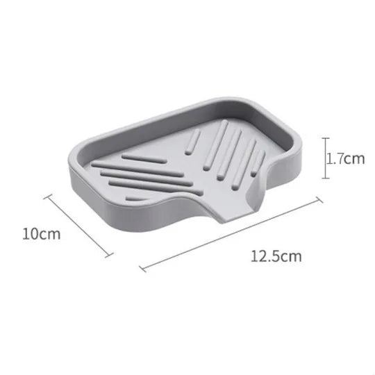 Sink Silicone Tray With Drain Soap Sponge Storage Holder Countertop Sink Scrubber Brush Soap