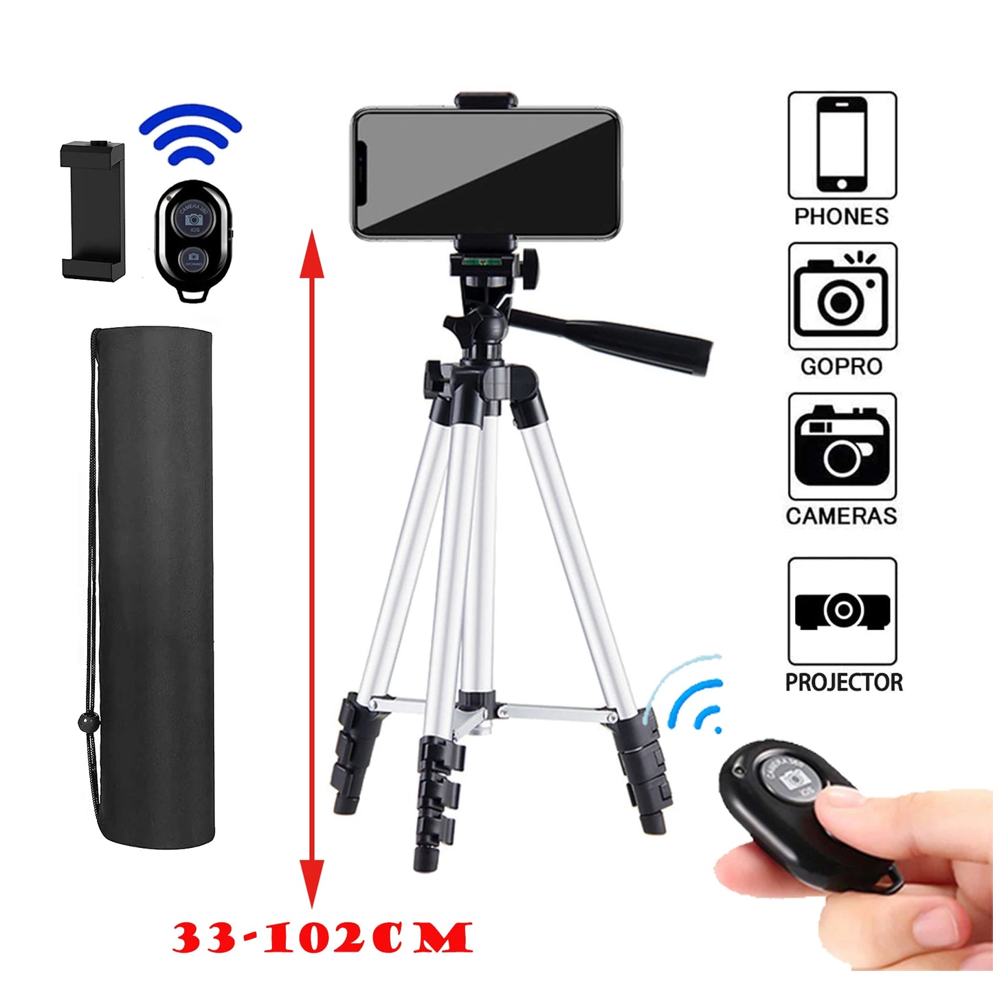 Phone Tripod For Video Recording Phone Tripod Stand with Bluetooth Remote Universal Camera Phone Photography Stand For SLRCamera