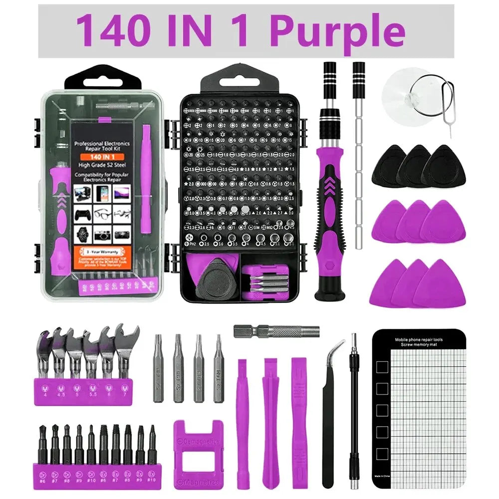 WOZOBUY Precision Screwdriver Set,140 in 1 Repair Tool Kit with 118 Bits Magnetic Screwdriver Set for Computer,Laptop,Phone Etc