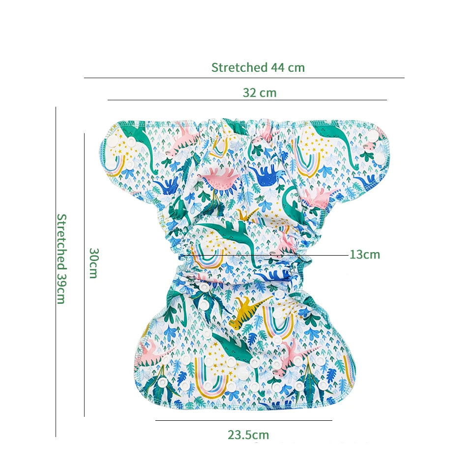 EezKoala Newborn Baby Diapers Organic Cotton Waterproof PUL Tiny AIO Cloth Nappy with Colorful Binding Fit 3-6KG Unisex